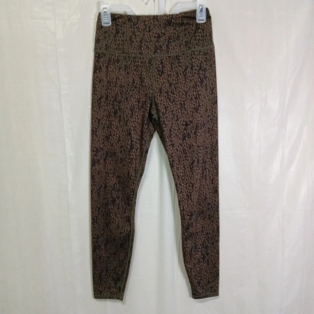 Varley Let's Go High Rise Leggings Brown Animal Print Medium